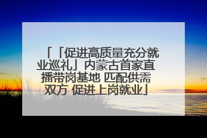 「促进高质量充分就业巡礼」内蒙古首家直播带岗基地 匹配供需双方 促进上岗就业