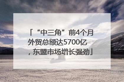 “中三角”前4个月外贸总额达5700亿，东盟市场增长强劲