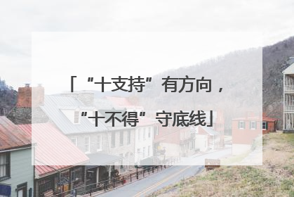 “十支持”有方向，“十不得”守底线