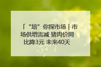 “培”你探市场｜市场供增需减 猪肉价同比降3元 未来40天便宜猪肉敞开吃