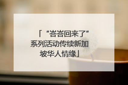 “峇峇回来了”系列活动传续新加坡华人情缘