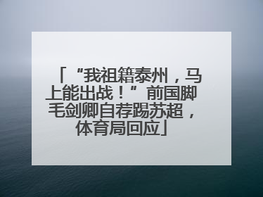 “我祖籍泰州，马上能出战！”前国脚毛剑卿自荐踢苏超，体育局回应