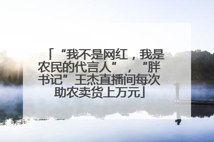 “我不是网红，我是农民的代言人”，“胖书记”王杰直播间每次助农卖货上万元