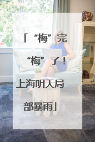 “梅”完“梅”了！上海明天局部暴雨