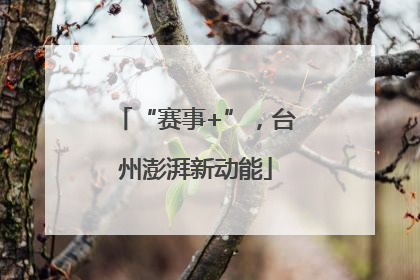 “赛事+”，台州澎湃新动能