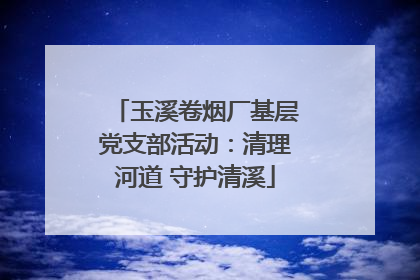 玉溪卷烟厂基层党支部活动：清理河道 守护清溪