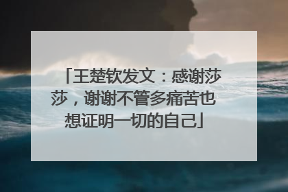 王楚钦发文：感谢莎莎，谢谢不管多痛苦也想证明一切的自己