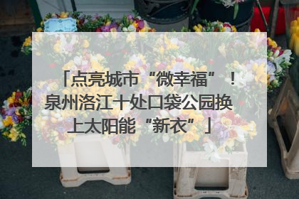 点亮城市“微幸福”！泉州洛江十处口袋公园换上太阳能“新衣”