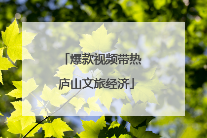 爆款视频带热庐山文旅经济