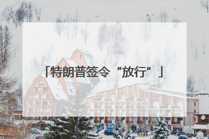 特朗普签令“放行”