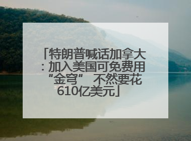 特朗普喊话加拿大：加入美国可免费用“金穹” 不然要花610亿美元