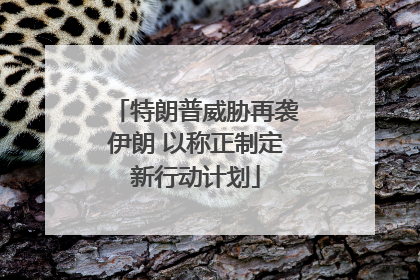 特朗普威胁再袭伊朗 以称正制定新行动计划