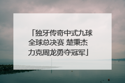 独牙传奇中式九球全球总决赛 楚秉杰力克周龙勇夺冠军