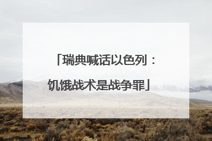 瑞典喊话以色列：饥饿战术是战争罪