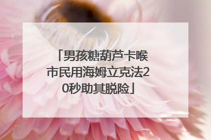 男孩糖葫芦卡喉 市民用海姆立克法20秒助其脱险