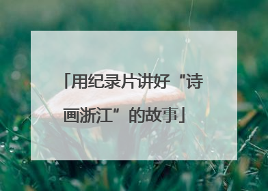 用纪录片讲好“诗画浙江”的故事