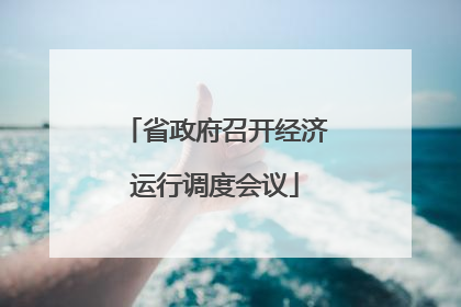 省政府召开经济运行调度会议
