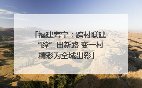 福建寿宁：跨村联建“蹚”出新路 变一村精彩为全域出彩