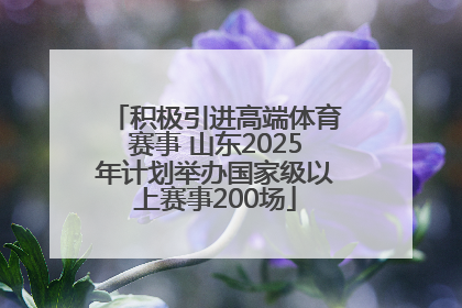 积极引进高端体育赛事 山东2025年计划举办国家级以上赛事200场
