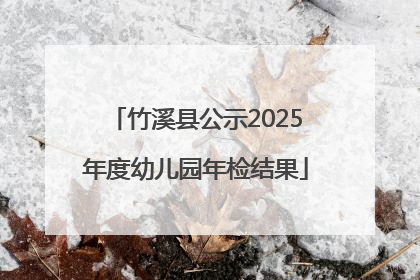 竹溪县公示2025年度幼儿园年检结果