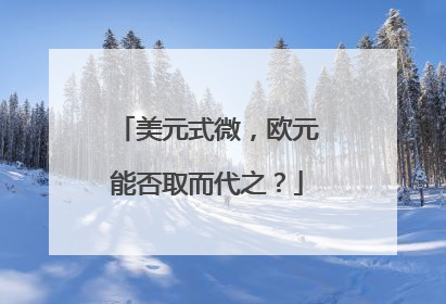 美元式微，欧元能否取而代之？