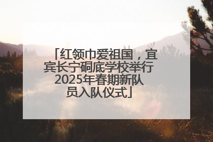 红领巾爱祖国，宜宾长宁硐底学校举行2025年春期新队员入队仪式