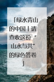 绿水青山的中国丨请查收这份“山水与共”的绿色答卷