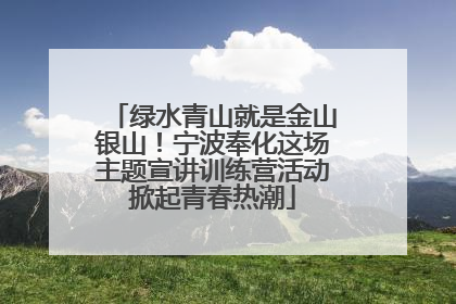 绿水青山就是金山银山！宁波奉化这场主题宣讲训练营活动掀起青春热潮