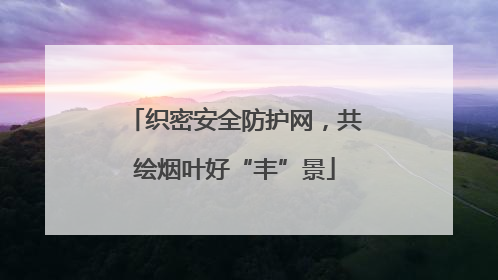 织密安全防护网，共绘烟叶好“丰”景