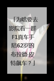 为啥要去影院看一群F1真车手陪62岁的布拉德·皮特飙车？