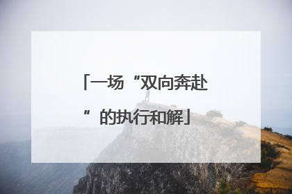 一场“双向奔赴”的执行和解