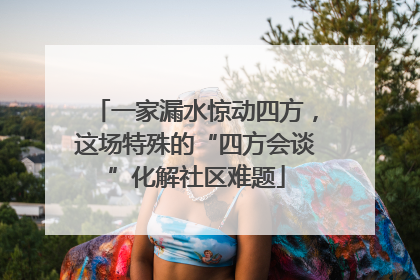 一家漏水惊动四方，这场特殊的“四方会谈”化解社区难题