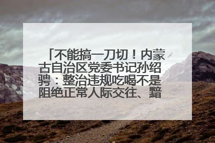 不能搞一刀切！内蒙古自治区党委书记孙绍骋：整治违规吃喝不是阻绝正常人际交往、黯淡人间烟火