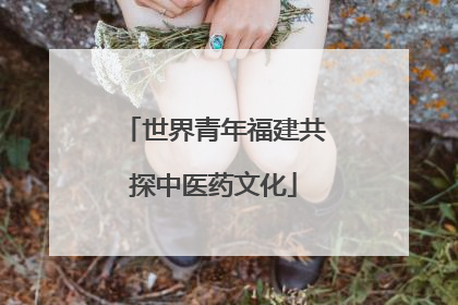 世界青年福建共探中医药文化