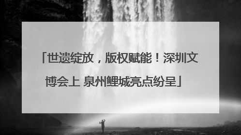 世遗绽放，版权赋能！深圳文博会上 泉州鲤城亮点纷呈