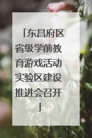东昌府区省级学前教育游戏活动实验区建设推进会召开