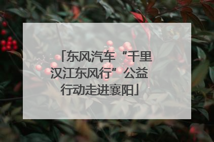 东风汽车“千里汉江东风行”公益行动走进襄阳