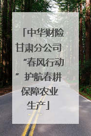 中华财险甘肃分公司“春风行动”护航春耕 保障农业生产