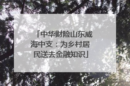 中华财险山东威海中支：为乡村居民送去金融知识