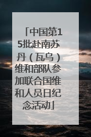 中国第15批赴南苏丹（瓦乌）维和部队参加联合国维和人员日纪念活动