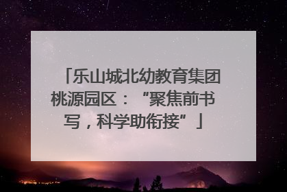 乐山城北幼教育集团桃源园区：“聚焦前书写，科学助衔接”