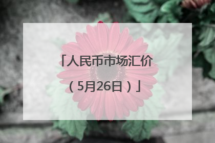 人民币市场汇价（5月26日）