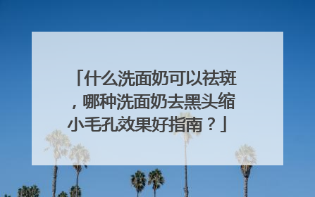 什么洗面奶可以祛斑，哪种洗面奶去黑头缩小毛孔效果好指南？