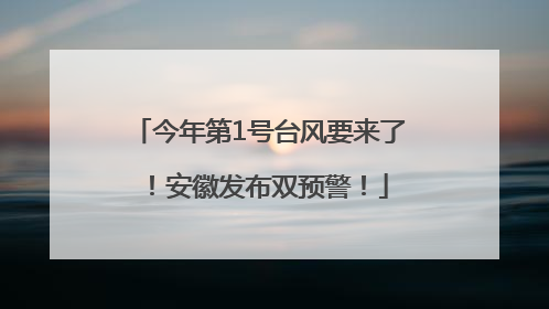 今年第1号台风要来了！安徽发布双预警！