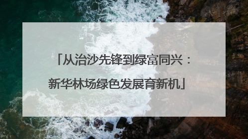 从治沙先锋到绿富同兴：新华林场绿色发展育新机