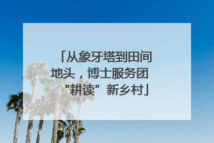 从象牙塔到田间地头，博士服务团“耕读”新乡村