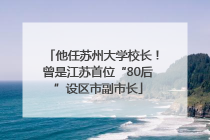 他任苏州大学校长！曾是江苏首位“80后”设区市副市长