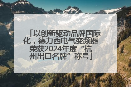 以创新驱动品牌国际化，德力西电气变频器荣获2024年度“杭州出口名牌”称号