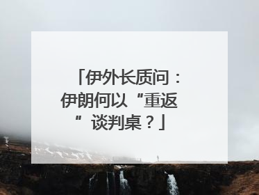 伊外长质问：伊朗何以“重返”谈判桌？