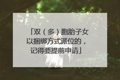 双（多）胞胎子女以捆绑方式派位的，记得要提前申请